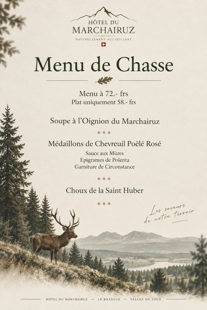 Menu de Chasse au Marchairuz