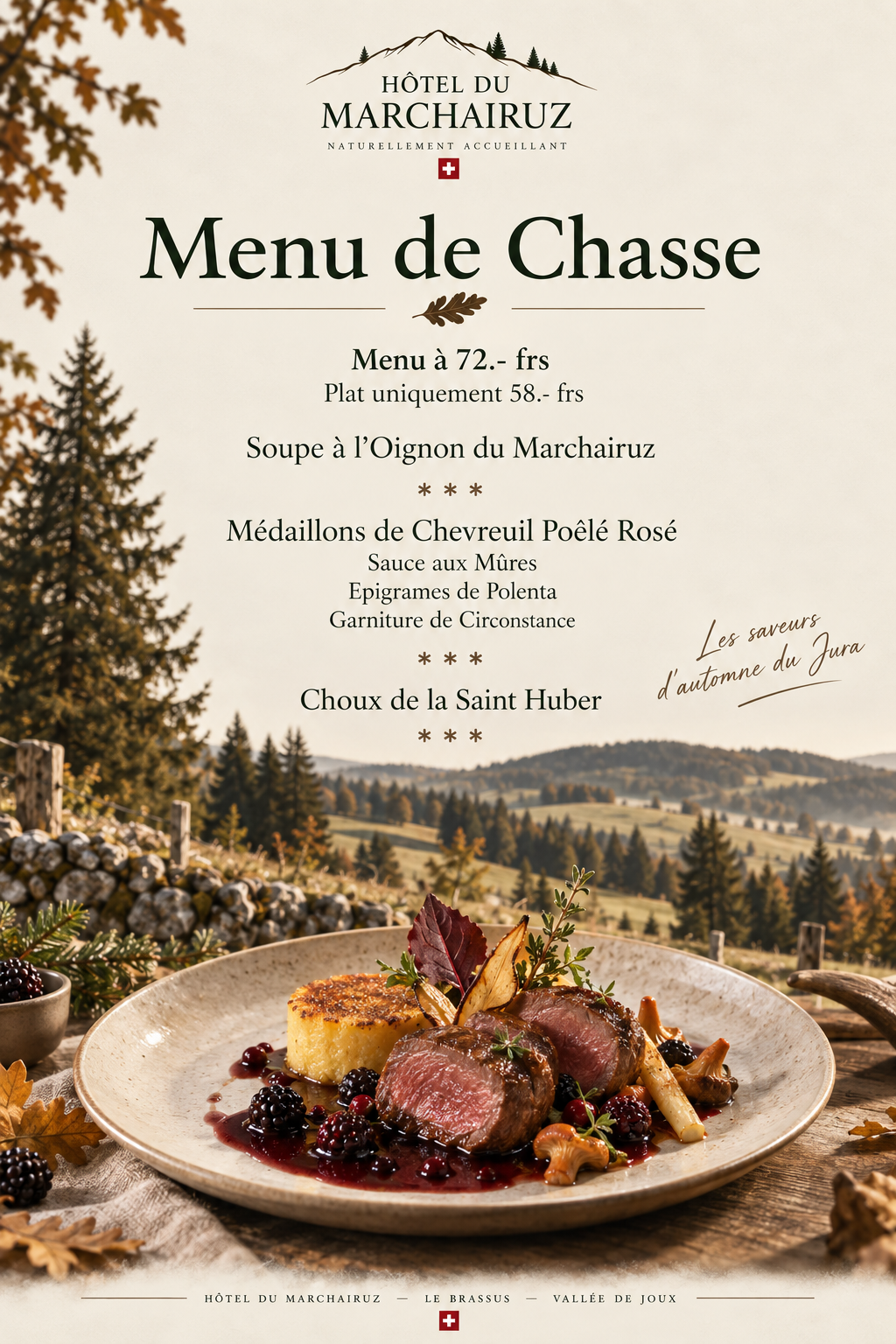 Menu de chasse au Marchairuz